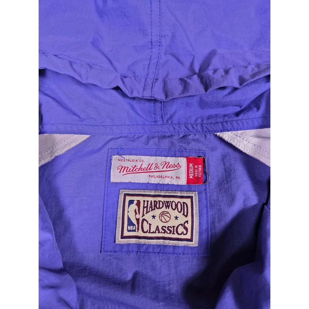 76ers Windbreaker Mens Medium Mitchell & Ness Philadelphia NBA Half Zip Jacket - Picture 5 of 14